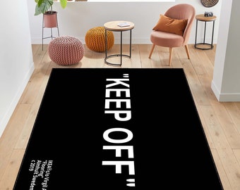 Black Keep Off, Keep Off Rug, Popular Carpet, Home Decor Rug, Themed Rug, Design Rug, Office Carpeting, Black and White Rug, Modern Area Rug