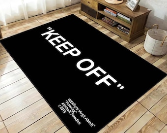 Black Keep Off, Keep Off-tapijt, populair tapijt, woondecoratietapijt, thematapijt, thematapijt, designtapijt, kantoortapijt, zwart-wit tapijt, modern karpet