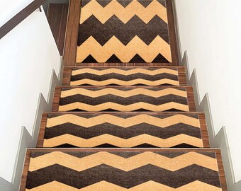Tappeto Kilim a zigzag, tappeto con motivo geometrico, tappeto moderno per scale, tappeto personalizzato, tappeto facile da pulire, tappeto sottile, tappeto popolare e alla moda