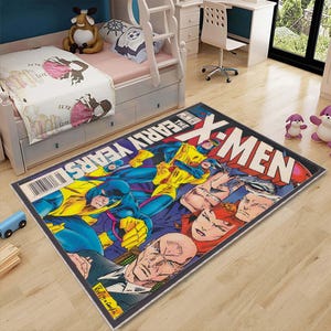X-Men, Legend Rug, Legend, Comic Books, No 1, First Number, Fantastic Rug, Retro Rug, Decor Rug, XMan Rug, Movie Comics, Cartoon Carpet Rugs