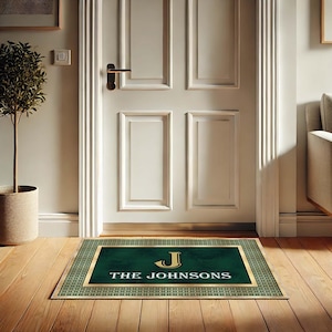 Personalized Door Mat, Custom Entry Rug, Monogrammed Doormat, Indoor Welcome Mat, Non-Slip Front Door Rug, Housewarming Gift,Entryway Carpet
