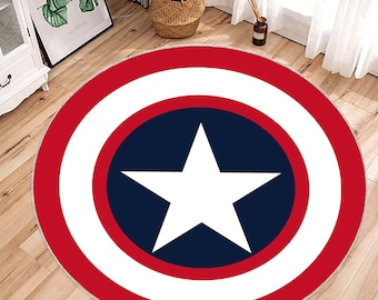 Captain America Shield Round Rug