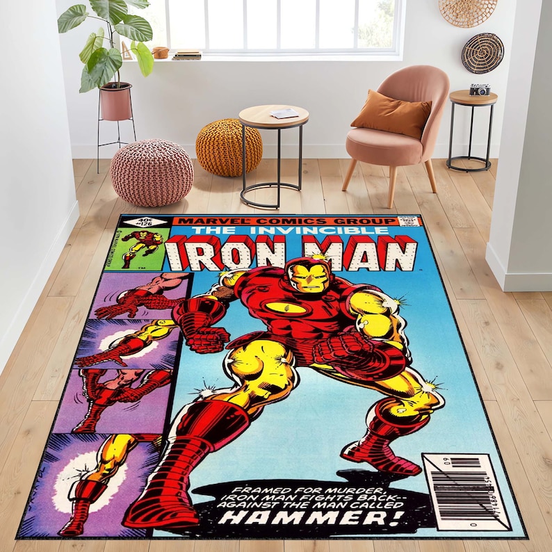 Invincible Rugs Iron Man Rug, Superhero Rug, Fantastic Rug, Movie Rug, Gift Rug, Kids ...
