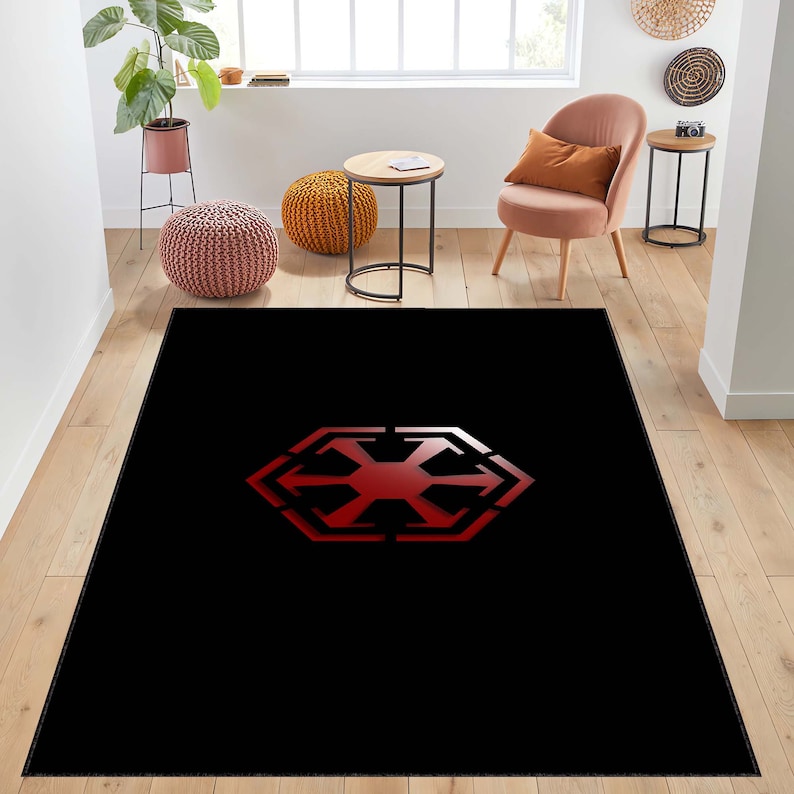 Rectangular Rug Emblem Star Wars Sith Logo Rug, Starwars Rug, Starwars Logo Rug, Teen Room Rug ...