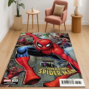 Spider Hero Rug, Amazing Spider-Man, Comic Book Decor, Superhero Room Rug, Kids Hero, Action Comic Mat, Boys Room Decor, Pop Culture Decor