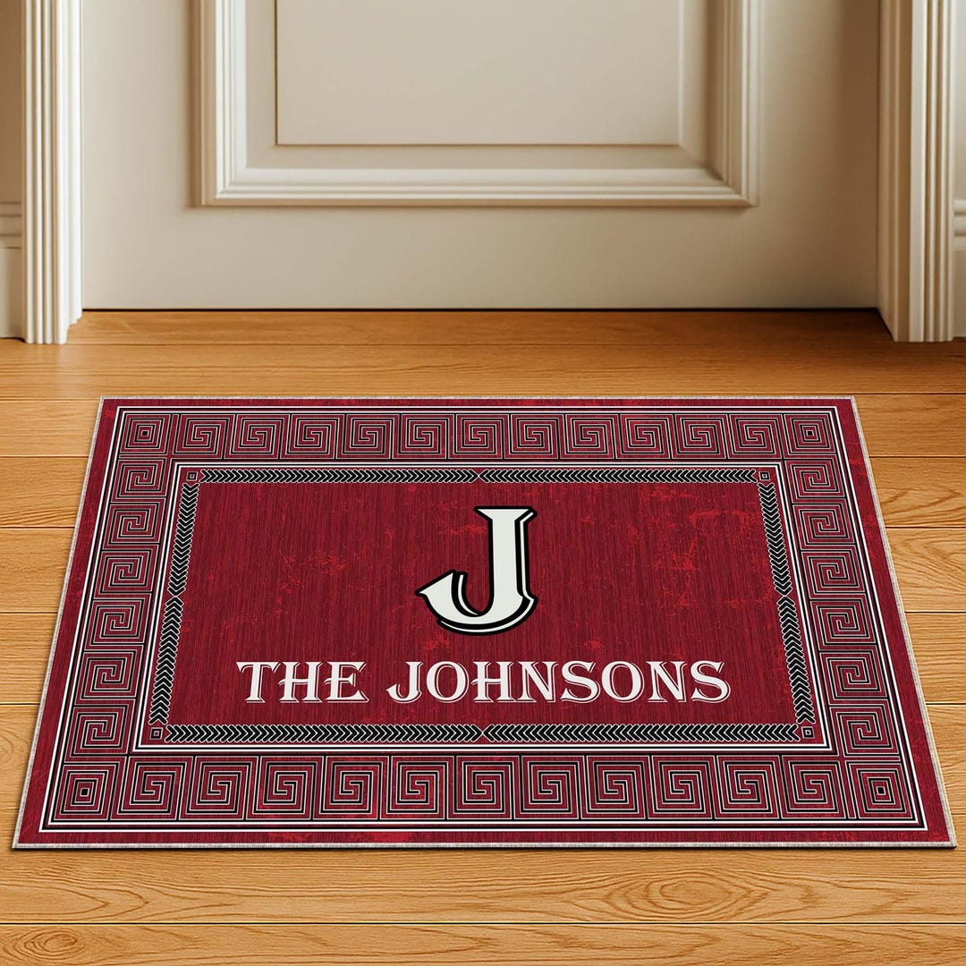 Personalized Family Name Entry Rug: Modern Monogram Welcome Mat - Etsy