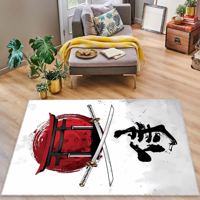 Samurai Rug, Japanese Culture Rugs, Home Decor Rug, Game Rug, Area Rug ...