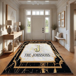Luxury Door Mat, Custom Initial Rug, Indoor Welcome Mat, Entryway Rug, Stylish Front Door Decor, Personalized Floor Mat, Elegant Home Gift