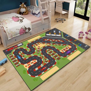 Racebaan, racebaankleed, startlijn, finishlijn, gangkleed, lang racebaankleed, racewagenkleed, racewagen, gameroomkleed, loper tapijt, kindertapijt