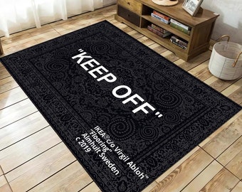 Alfombra negra Keep Off, alfombra de regalo Keep Off, arte Keep Off