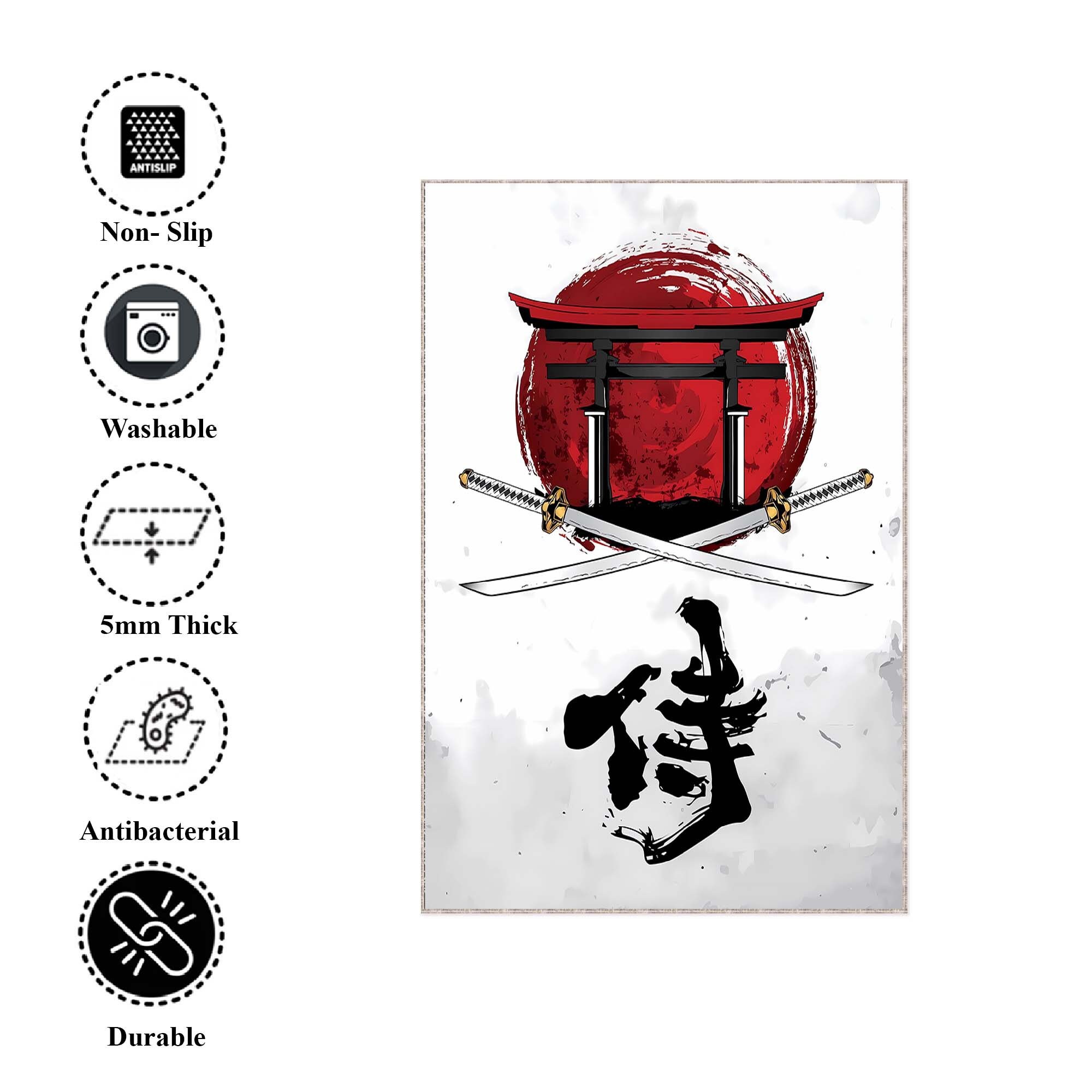 Samurai Rug, Japanese Culture Rugs, Home Decor Rug, Game Rug, Area Rug ...