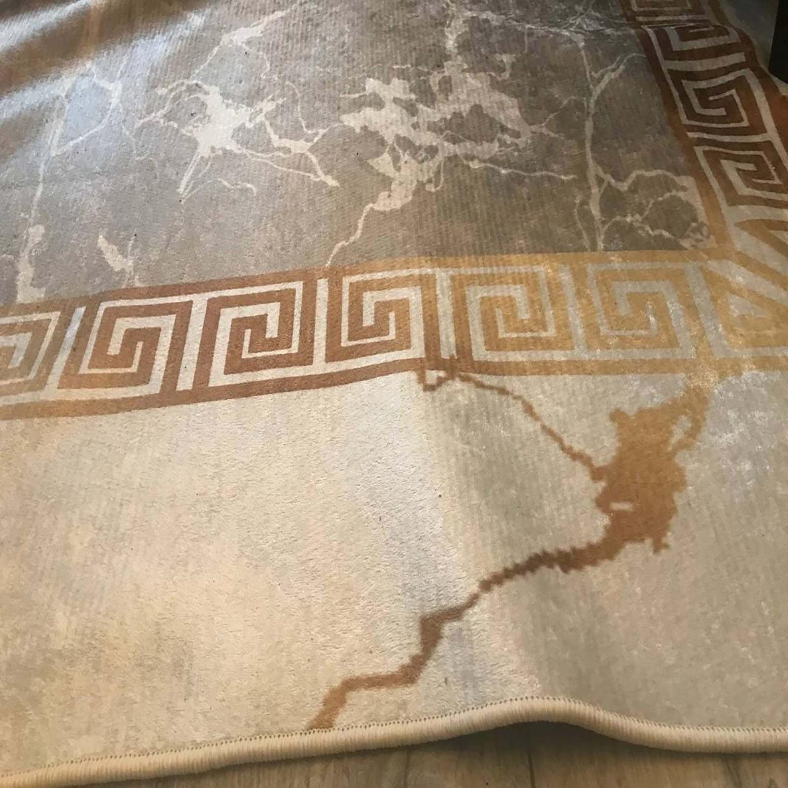 Beige Marble Greek Rug, Ancient Greek Decor, for Living Room, Greek Key ...