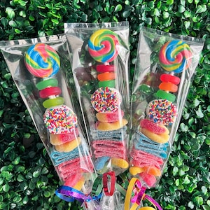 Large Candy Kabobs with FREE Personalized tags, Birthday Party Favors, Candy Table, Kids Birthday Party, Birthday Treat