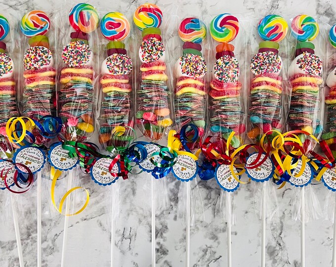 NEW Rainbow Lollipop Candy Kabobs Party Favors for Kids Etsy