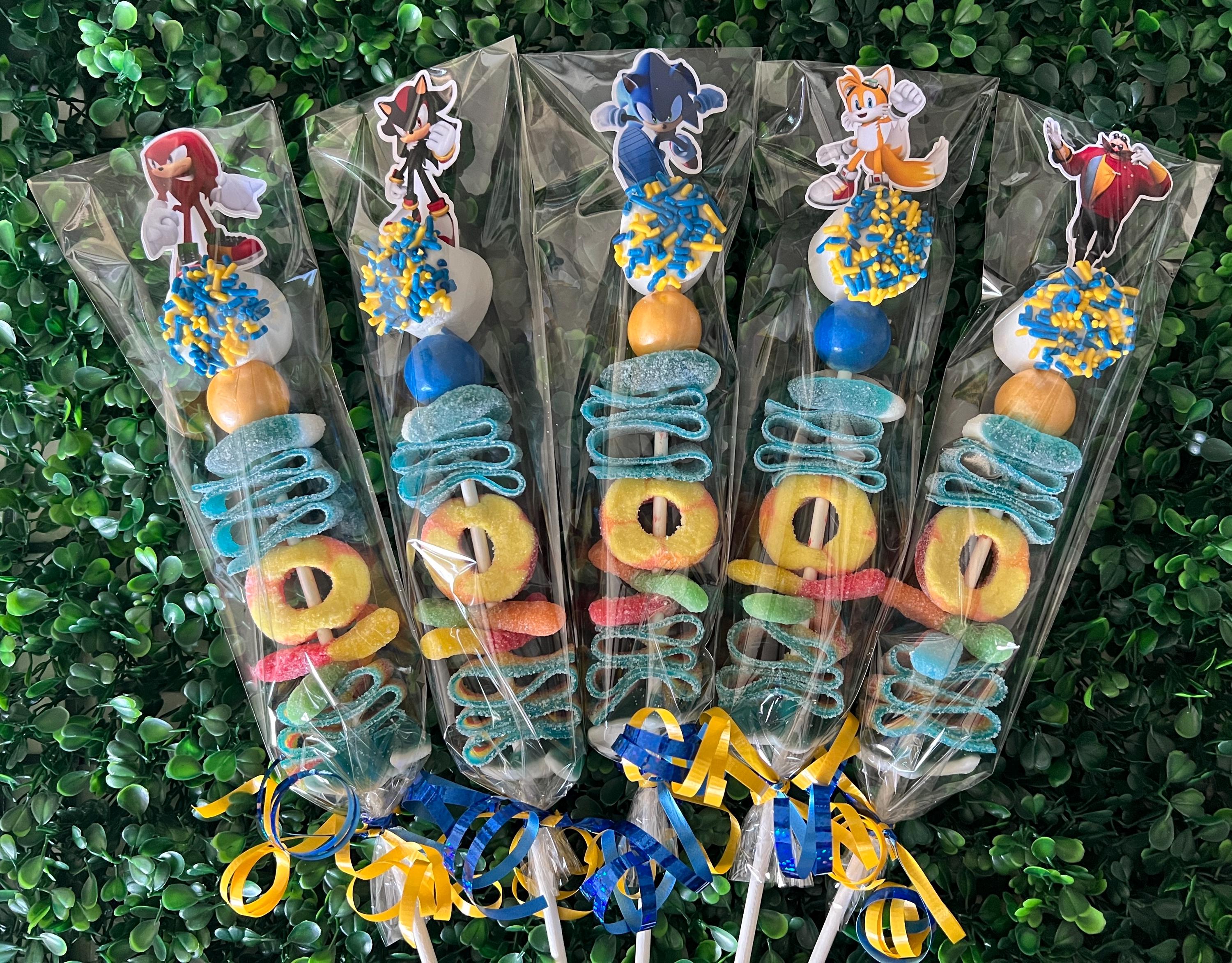 NEW!! Large Sonic The Hedgehog Candy Kabobs, Birthday Party Favors, Candy Party, Birthday Treat, Kids Candy
