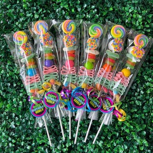 Neon Glow Party Candy Kabobs, Birthday Party Favors, Candy, Kids Party Favor, Birthday Treats, Personalize, Candy Table