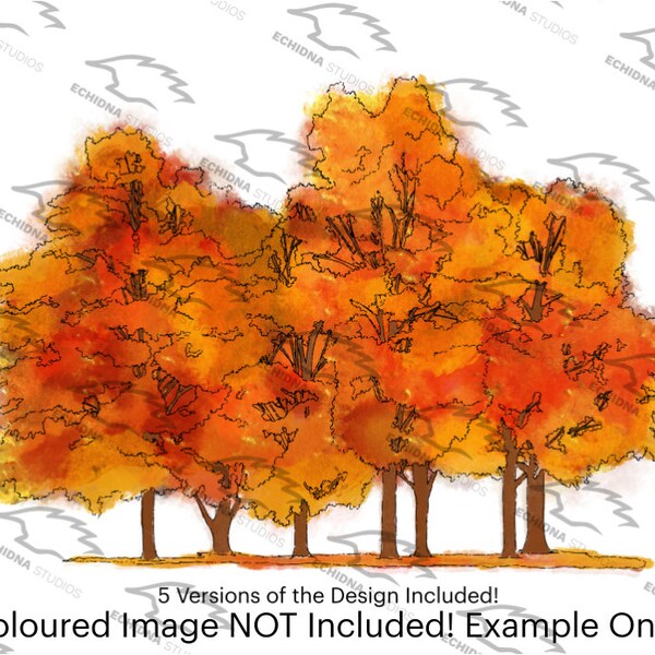 Mooney's Trees Digital Stamp (Svg, Png, Pdf, Jpg) Instant Download, Digi Stamp, Scrapbooking/Coloring