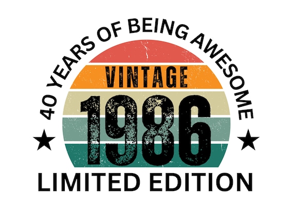 40th Birthday Gift, Made in 1986 Vintage, 40 years old birthday svg, 1986 Birthday Gift for Men Women png