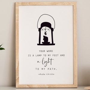 La tua parola è una lampada ai miei piedi STAMPABILE, Salmo 119:105, Versetto biblico minimalista da parete, *DOWNLOAD DIGITALE*, Decorazione regalo cristiana, 5 JPG