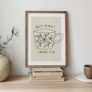 Cafecito imprimible, decoración de cocina española, arte de pared con café estético, *descarga digital*, regalo para amantes del café, impresión de taza de café linda imagen 10