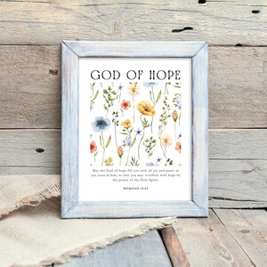 Romans 15:13 PRINTABLE, May the God of Hope, Floral Bible Verse Decor ...