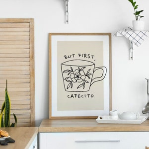 Cafecito imprimible, decoración de cocina española, arte de pared con café estético, *descarga digital*, regalo para amantes del café, impresión de taza de café linda imagen 9