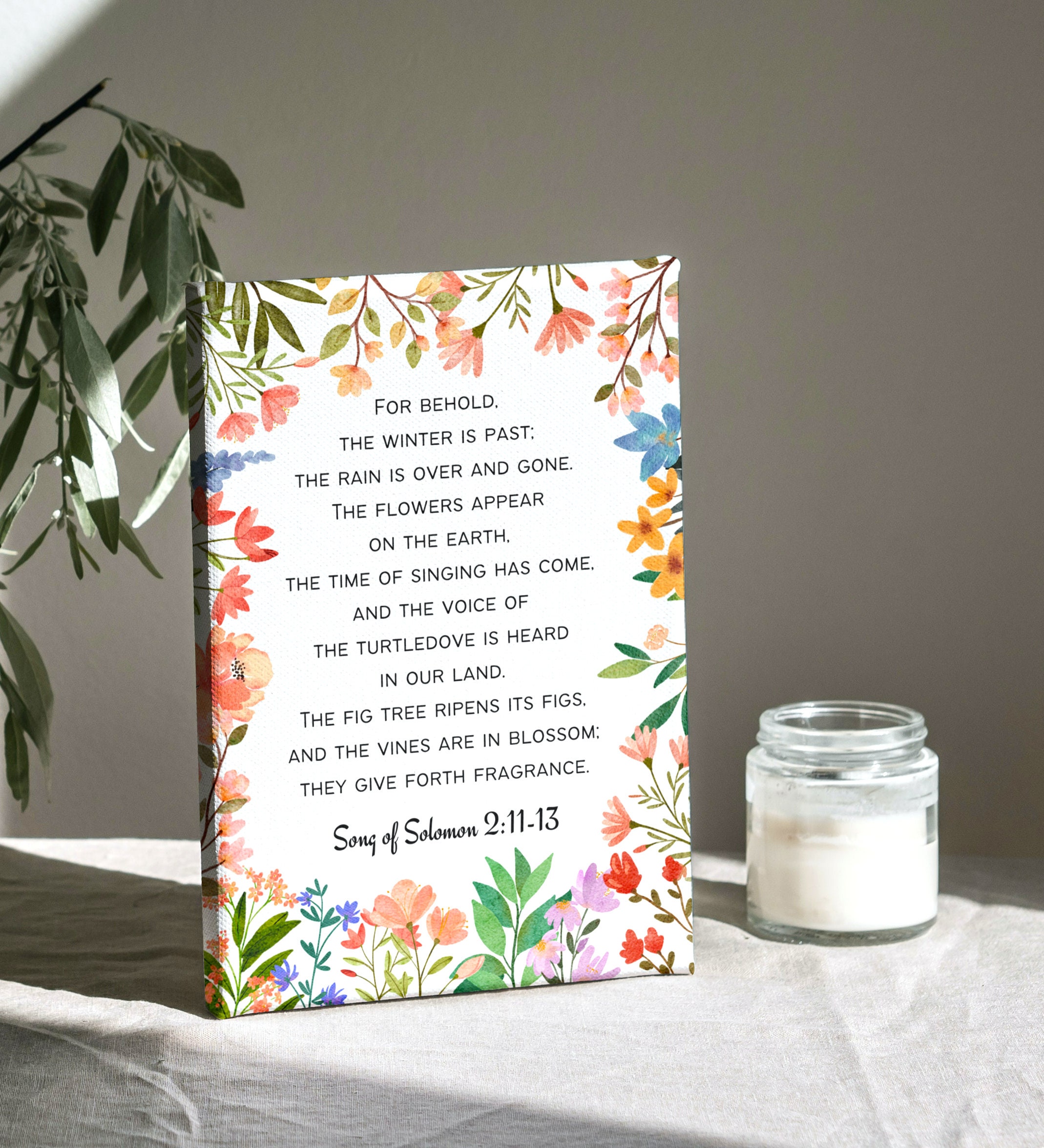 Spring Crocus Scripture Song of Solomon 2:11-13 PRINTABLE, Spring Bible Verse Wall Decor ...