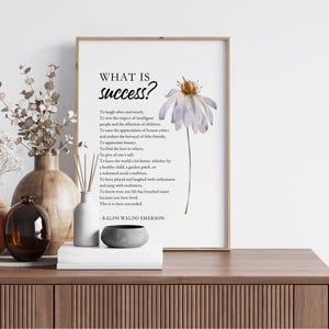 This elegant art printable is a daily reminder that true success is measured not by status or wealth, but by kindness, joy, generosity, and the positive impact we leave on others. Perfect for homes, offices, classrooms, libraries or as a thoughtful gift for graduation and retirement.