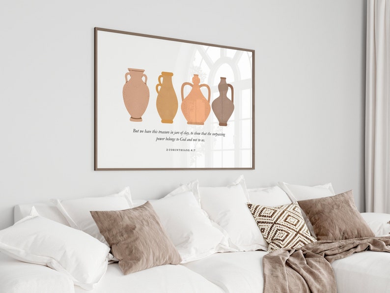 Treasure in Jars of Clay PRINTABLE, 2 Corinthians 4:7, Modern Christian ...