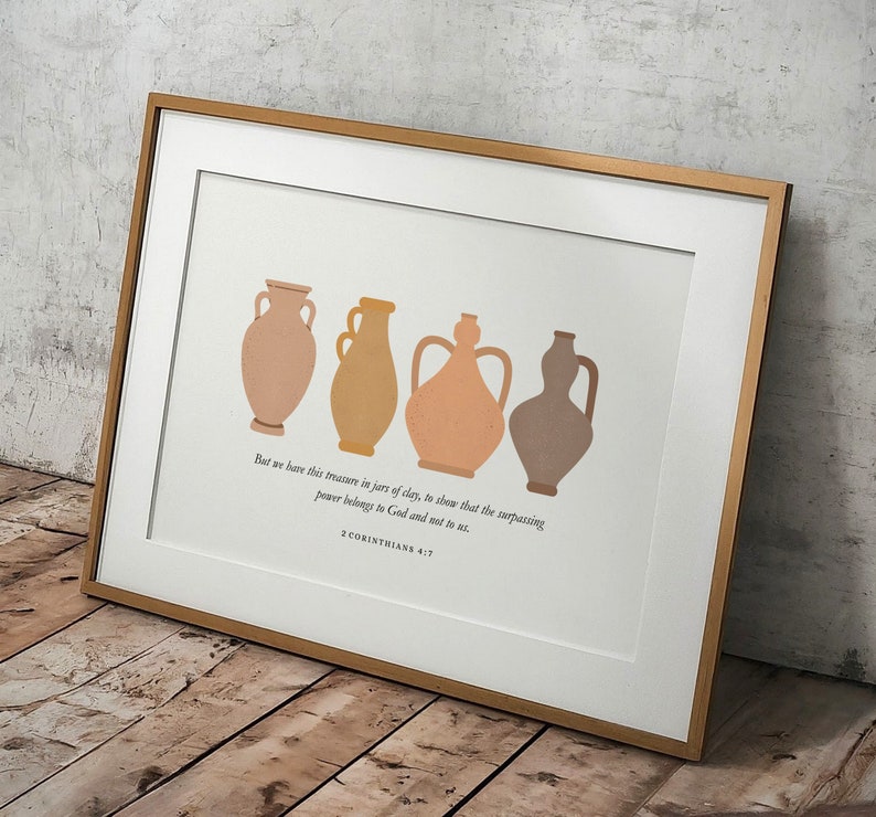 Treasure in Jars of Clay PRINTABLE, 2 Corinthians 4:7, Modern Christian ...