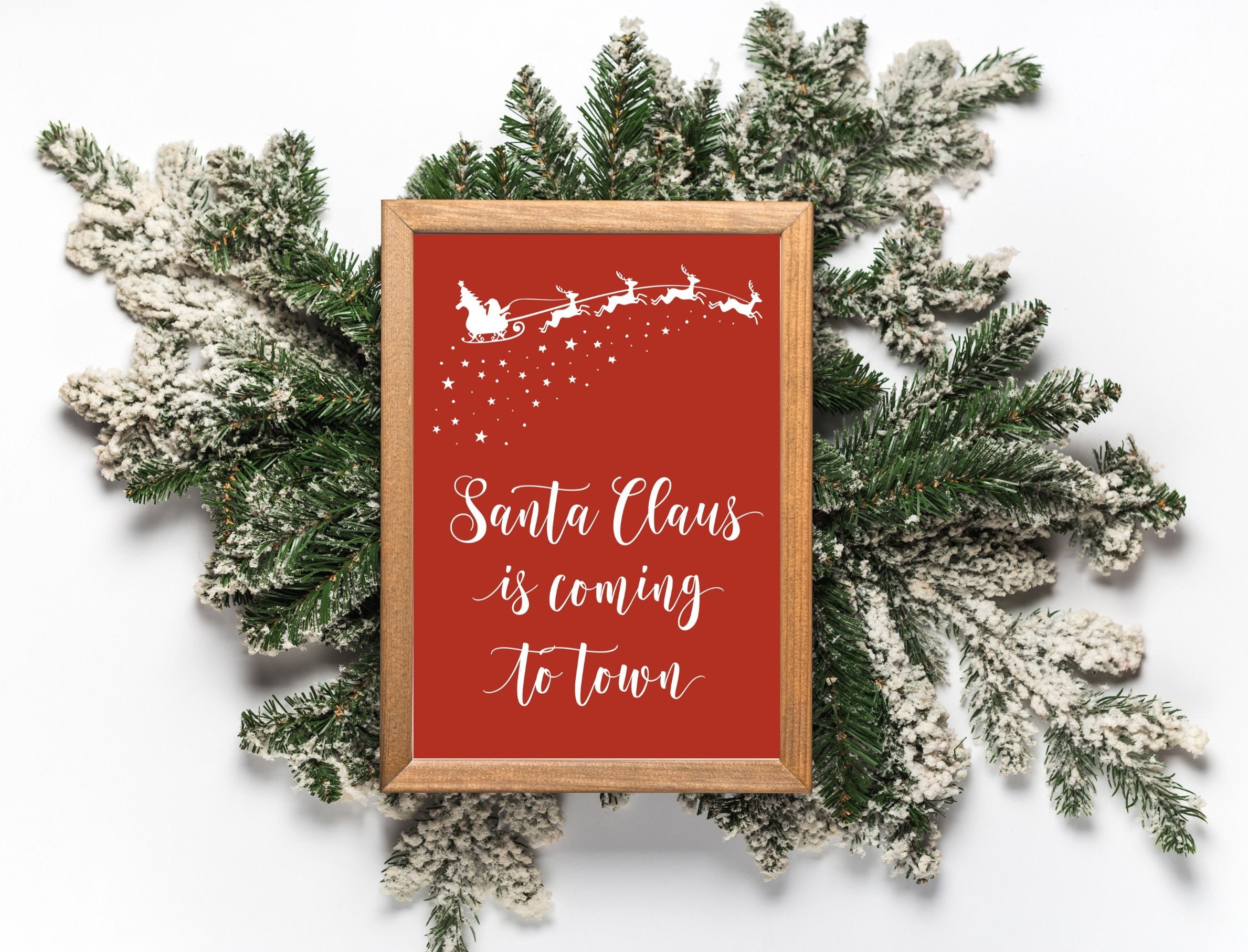Santa Claus is Coming to Town PRINTABLE Christmas Wall Art - Etsy