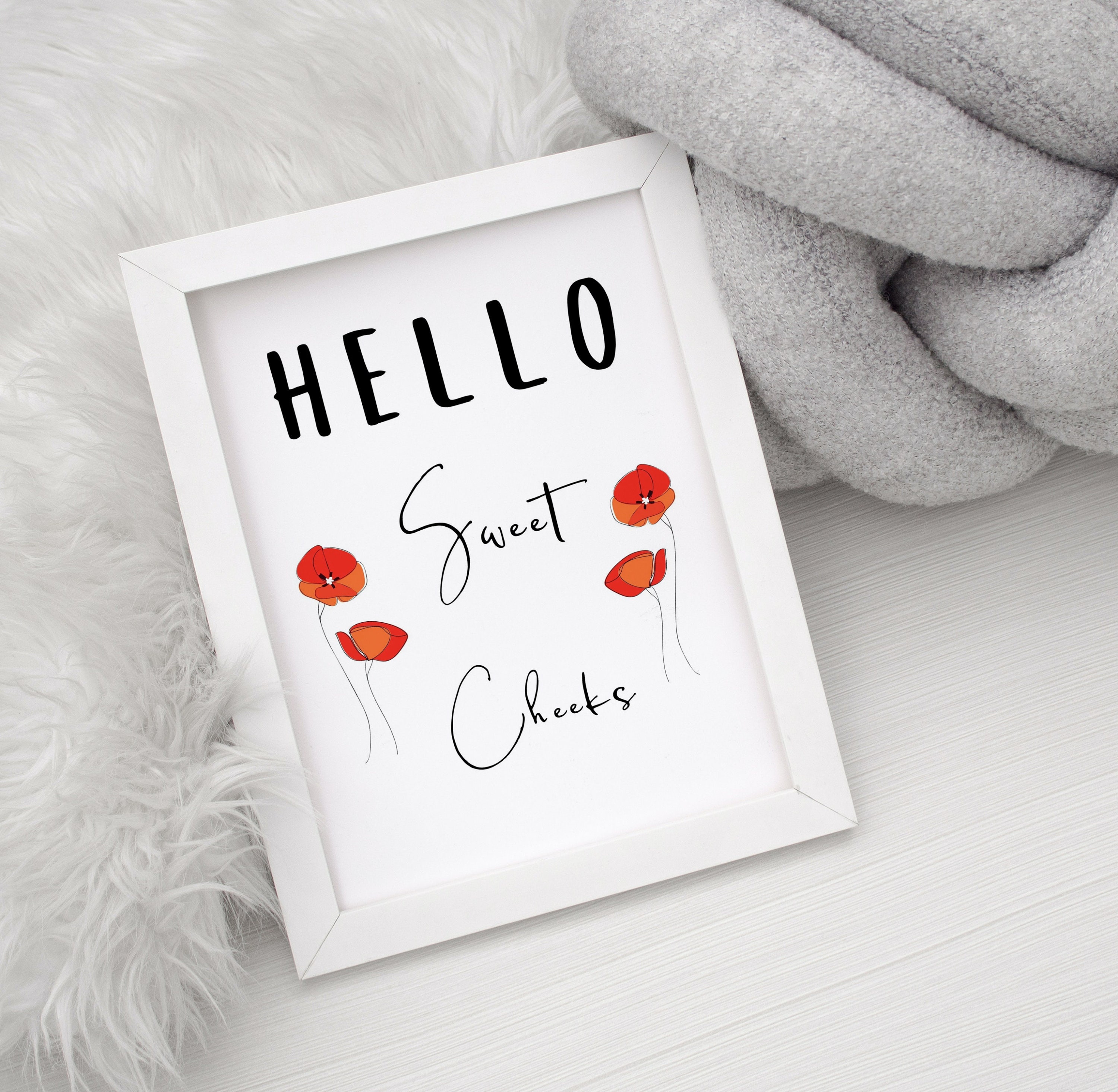 Hello Sweet Cheeks PRINTABLE Washroom Decor Bathroom Wall - Etsy