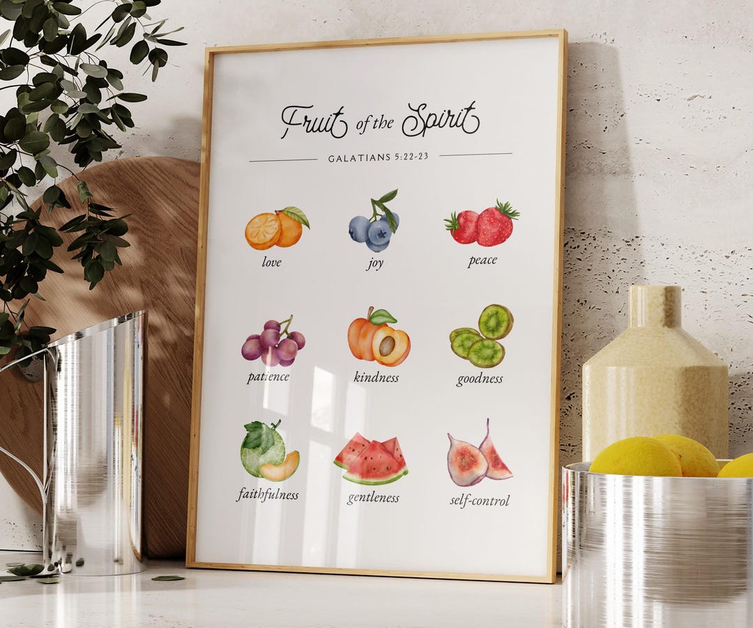 Fruit of the Spirit Wall Art PRINTABLE, Kitchen Bible Verse Decor ...