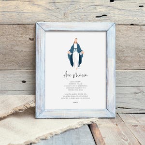 Ave Maria Prayer PRINTABLE, Latin Wall Art, Hail Mary Prayer, Grátia ...