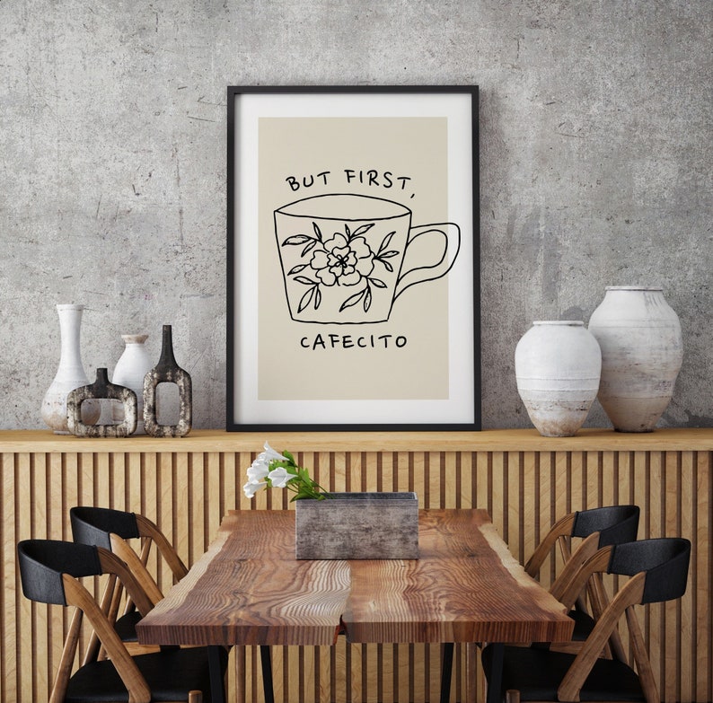 Cafecito imprimible, decoración de cocina española, arte de pared con café estético, *descarga digital*, regalo para amantes del café, impresión de taza de café linda imagen 8