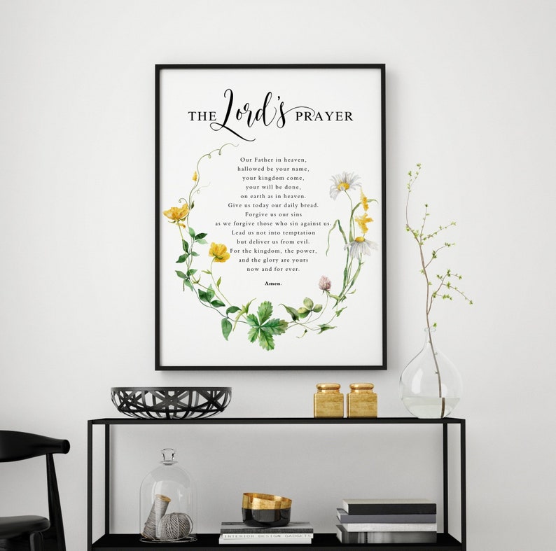 The Lord's Prayer Wall Art PRINTABLE, Christian Home Decor, DIGITAL ...