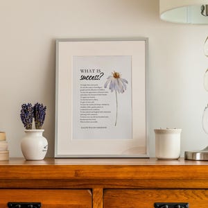 This elegant art printable is a daily reminder that true success is measured not by status or wealth, but by kindness, joy, generosity, and the positive impact we leave on others. Perfect for homes, offices, classrooms, libraries or as a thoughtful gift for graduation and retirement.