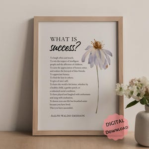 This elegant art printable is a daily reminder that true success is measured not by status or wealth, but by kindness, joy, generosity, and the positive impact we leave on others. Perfect for homes, offices, classrooms, libraries or as a thoughtful gift for graduation and retirement.