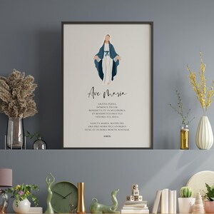 Ave Maria Prayer PRINTABLE, Latin Wall Art, Hail Mary Prayer, Grátia ...