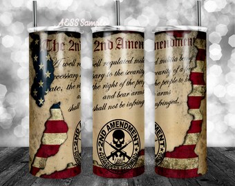 2nd Amendment Tumbler Design, For 20oz Tumblers, Sublimation Design, Novelty Tumbler Design, Tumbler Image, Plantilla para Sublimacion, USA