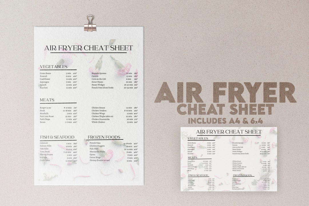 Air Fryer Cheat Sheet Printable Fryer Sheet Kitchen Pintables Air Fryer Cheat Sheet Printable Fryer Sheet Kitchen Pintables