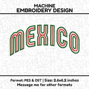 Mexico Embroidery Design File, Mexican PES File, Brother Machine Files. Ricoma DST, Hat Embroidery Designs