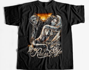 Motorcycle Girl T-Shirt Design, PNG Designs, For DTG, DTF, Screen Printing, Tshirt Image, Tee Designs, Halftone Tee Design