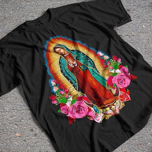 Diseño de camiseta Virgen De Guadalupe, diseños PNG, para DTG, DTF, sublimación, serigrafía, imagen de camiseta, diseños de camisetas, diseño de camisetas de semitono