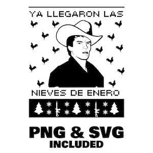 Chalino Uglysweater PNG & SVG Design, Uglysweater Season, suéter Navidad, LLa llegaron las nieves de Enero