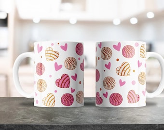 Conchas Pattern Mug Design, This design can be used to sublimate 11oz and 15oz coffee mugs, Diseño para taza de cafe, Sublimation Design