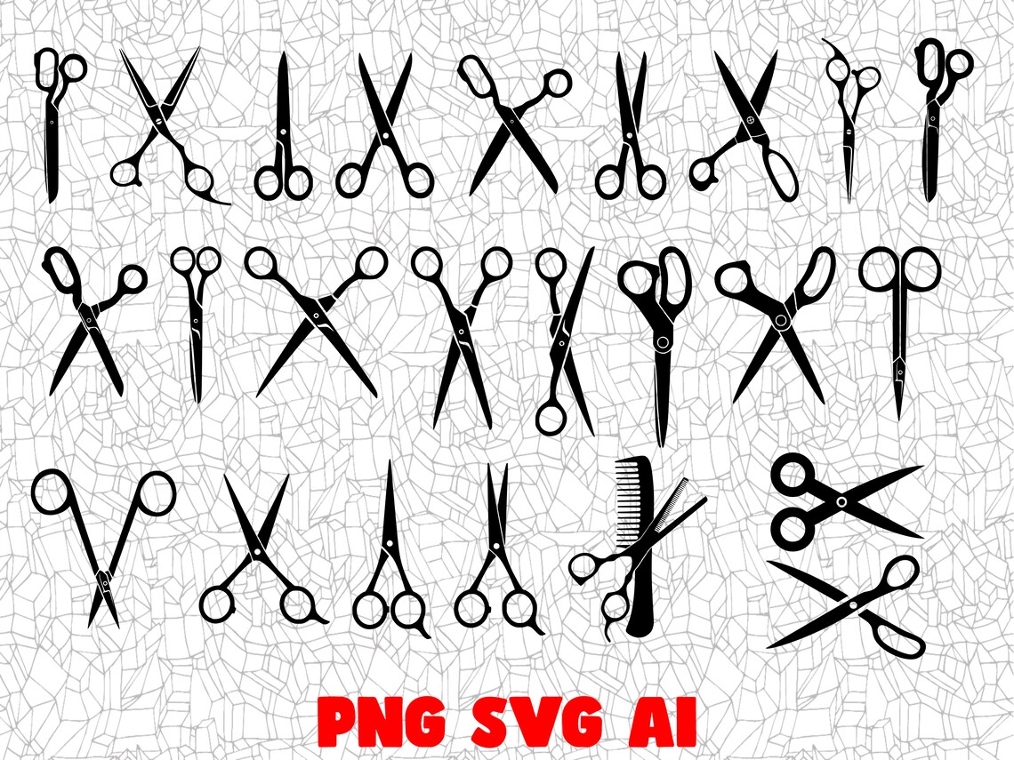 Scissors SVG Design, Craft Files, PNG Design, Cricut, Silhouette, Vinyl ...