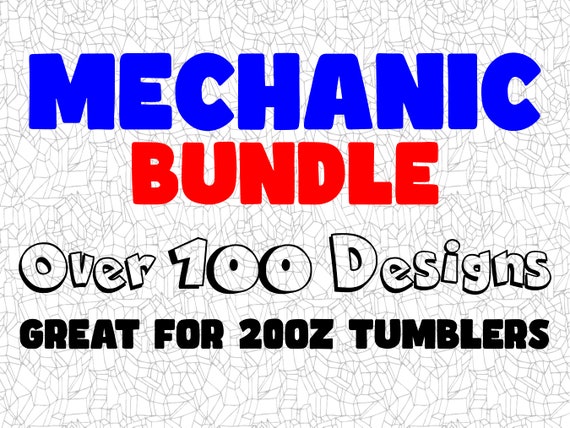 Mechanic Tumbler Design Bundle, 100+ PNG Designs for 20oz Cups (Digital Download)