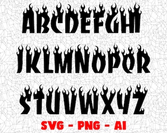 Flame PNG Alphabet, Craft Files, PNG Designs, Digital Clipart, T-Shirt Design, Dtg, Dtf, Sublimation, Party Decorations, Fire letters
