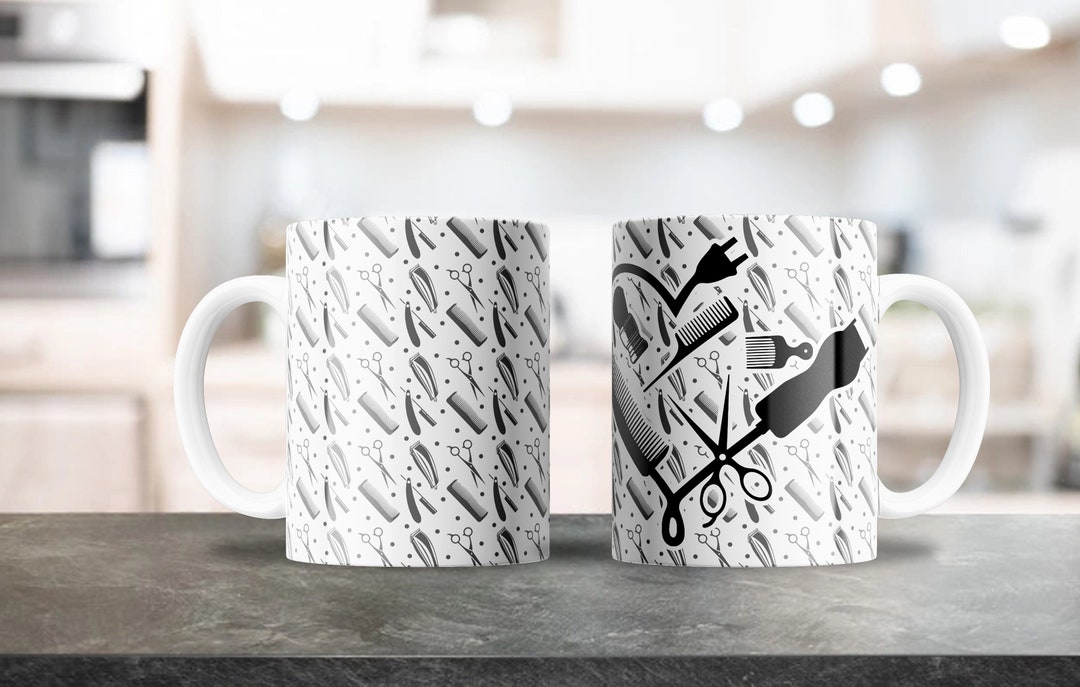 Barber Mug Design, This Design Can Be Used to Sublimate 11oz and 15oz Coffee Mugs, Diseño Para